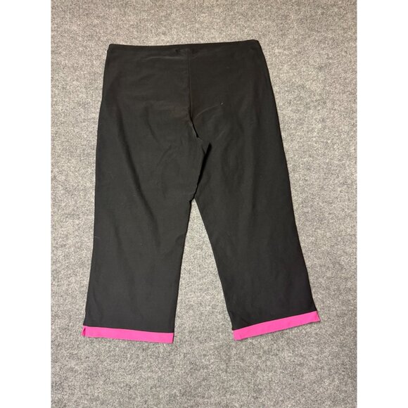 Nike Dri-Fit Cropped Capri Pants Womens Large Black & Pink - Picture 9 of 10